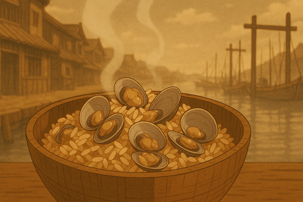 木の器に盛られた深川めし